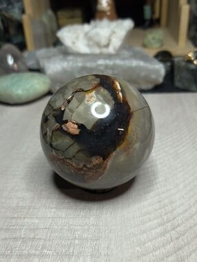 #45 UV Reactive Volcano Agate Sphere | 71mm 1lb Glowing Crystal Ball